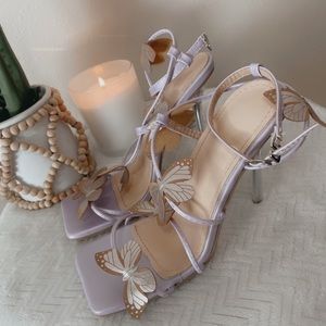 Strappy lilac butterfly heel